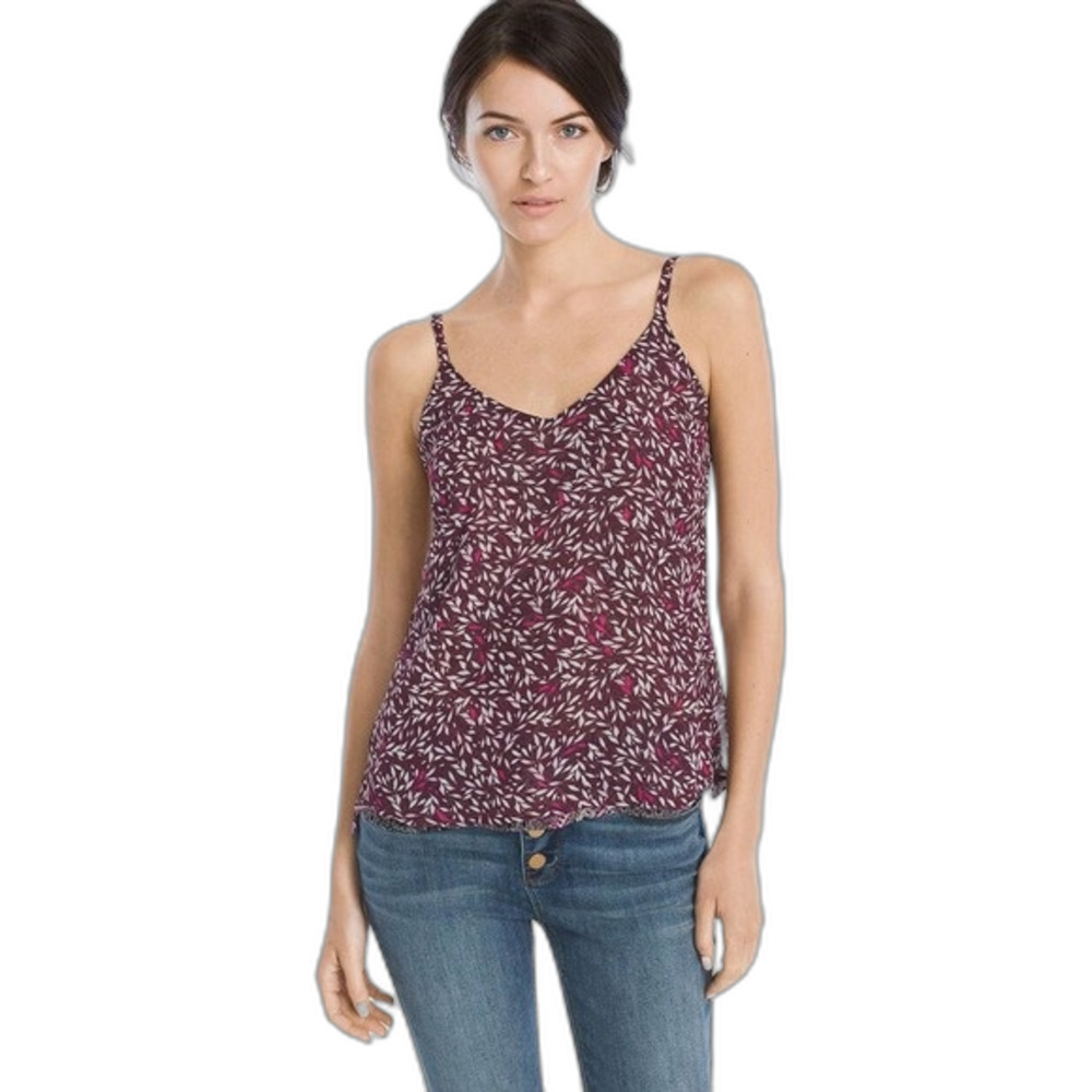 White House Black Market Reversible Floral Print Woven Cami XS